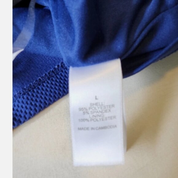 🔥 Bisou Bisou Blue Sleeveless Top Textured Slight Crop Size Large Day to Night - Picture 7 of 7